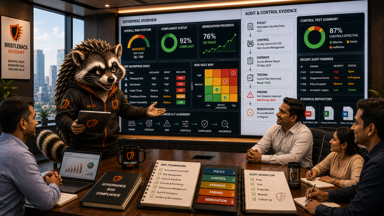 Bristleback GRC governance, risk and compliance working environment