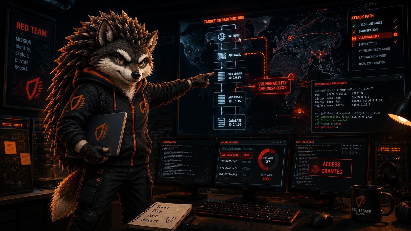 Bristleback Penetration Testing training environment
